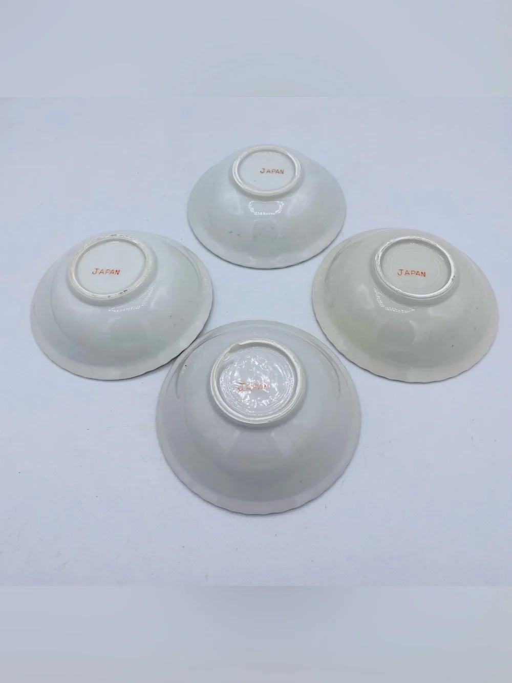 Vintage Homer Laughlin “Calirose” Pattern Gold Rim Small Dessert Bowls  (Set 4)